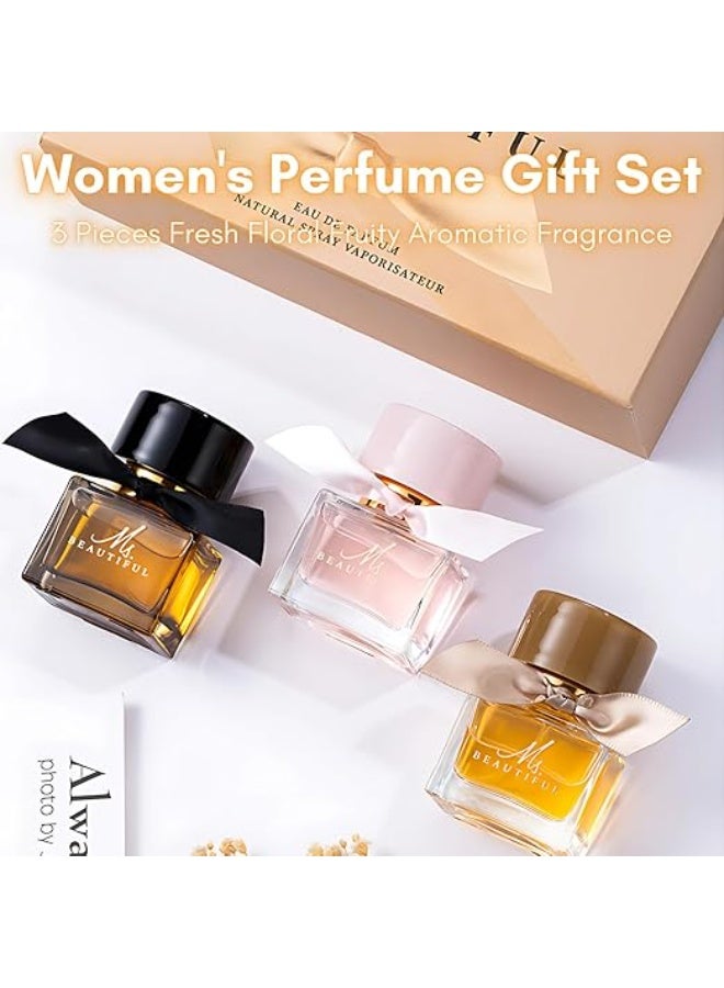 ATRJSZ Ladies Perfume Set Eau De Parfum, Luxury Perfume Gift Set for Women, 3x30ml Long-Lasting Perfume Set for Her Birthday, Fresh Floral Fragrance Perfumes Box Gift Set for Girlfriend, Dating, Anniversary - Image 2