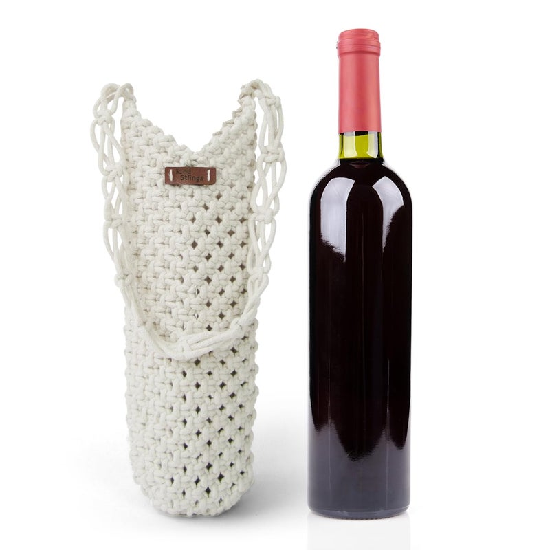 Kind Strings Handmade Wine Bottle Cover - Cotton - Machine Washable - Image 1