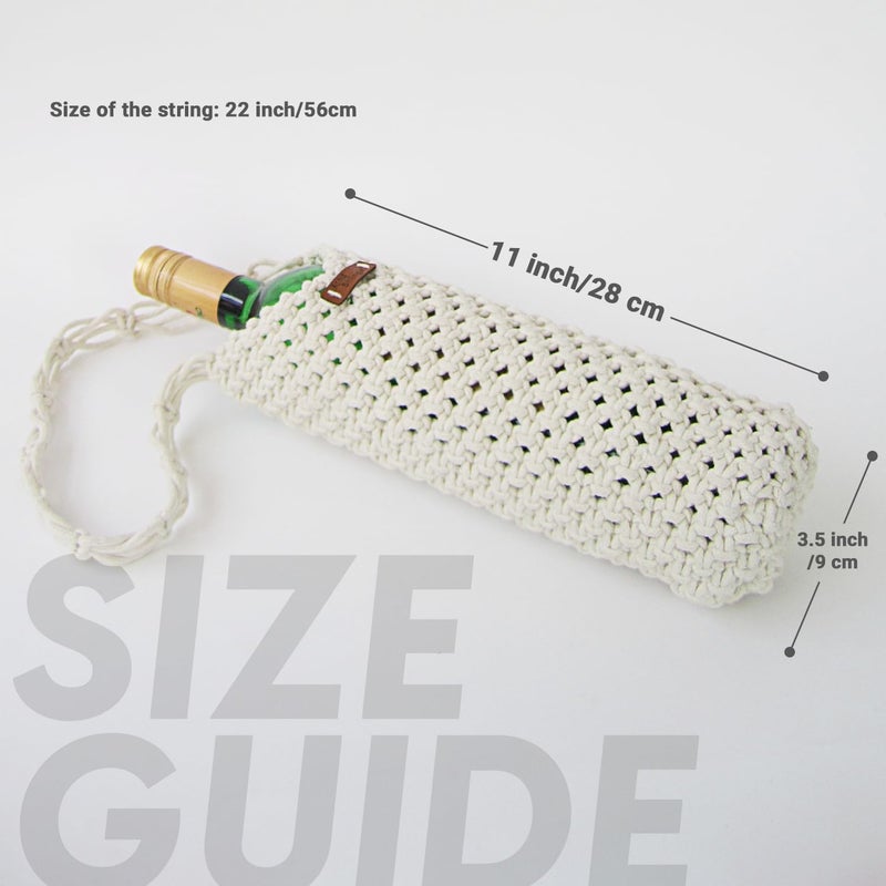 Kind Strings Handmade Wine Bottle Cover - Cotton - Machine Washable - Image 2