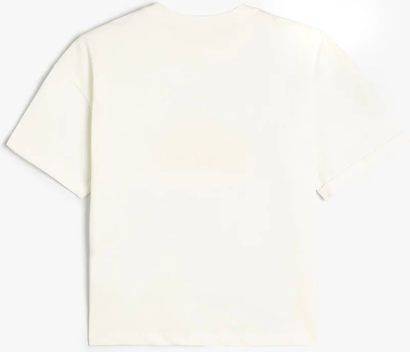 KOTON T-Shirt Seashell Appliqued Embroidered Short Sleeve Cotton