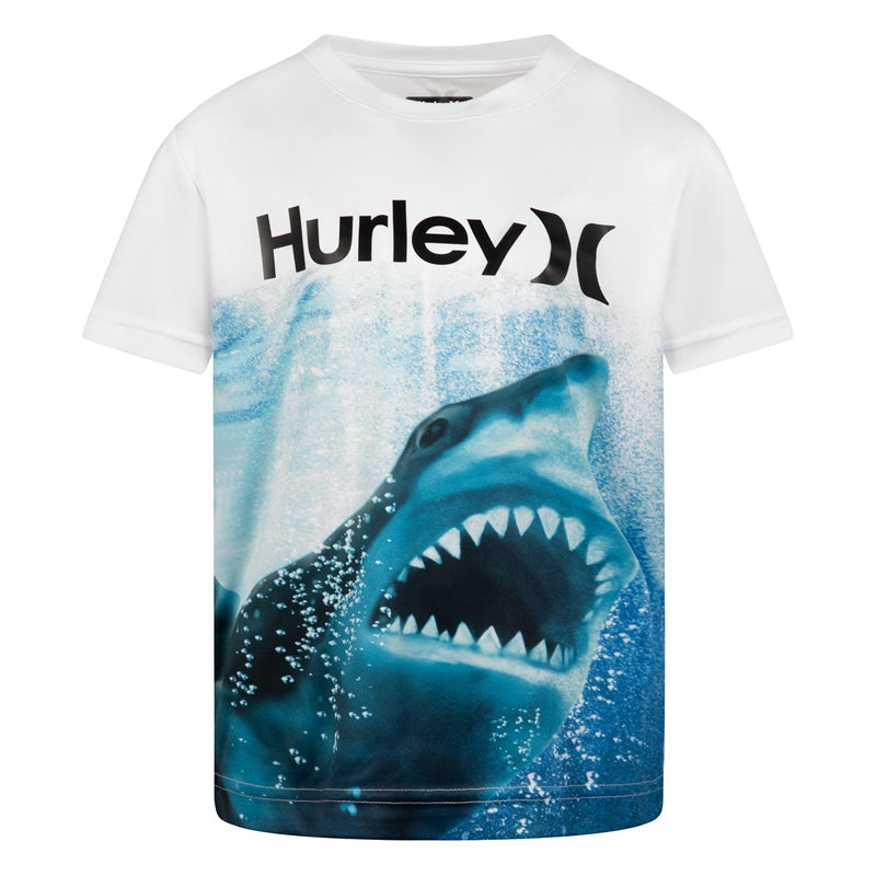 Hurley boys Rash Guard Shirt White Shark Large US - Image 2