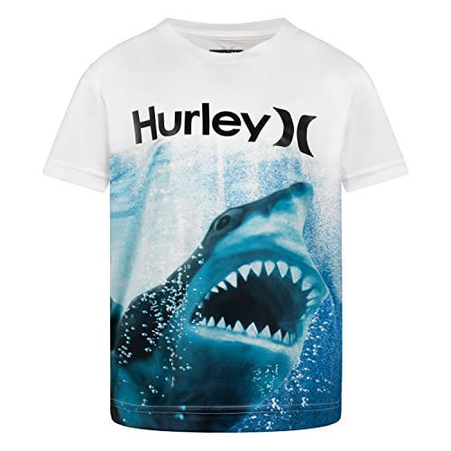 Hurley boys Rash Guard Shirt White Shark Large US - Image 1
