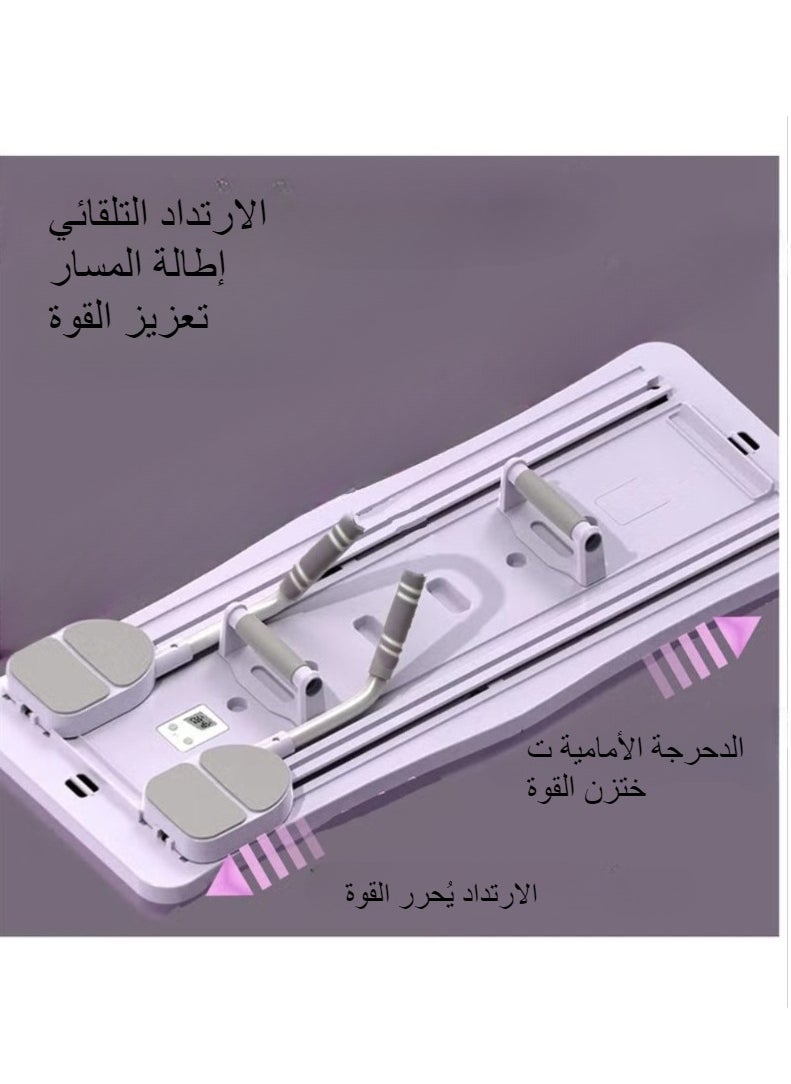 5-in-1 Multifunctional Pilates Board & Reformer Machine - Foldable Home Gym Equipment with Timer, Ab Roller, Ski Trainer & Push-Up Board for Core Strength (Blue-Purple Gradient) | Perfect for Beginners to Advanced Workouts