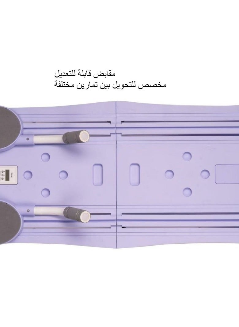 5-in-1 Multifunctional Pilates Board & Reformer Machine - Foldable Home Gym Equipment with Timer, Ab Roller, Ski Trainer & Push-Up Board for Core Strength (Blue-Purple Gradient) | Perfect for Beginners to Advanced Workouts