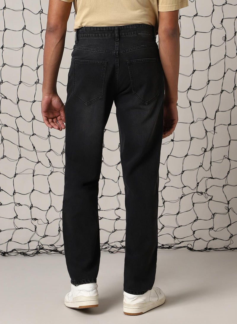 Hubberholme Men's Black 100% Cotton Distressed Jeans  - Image 3