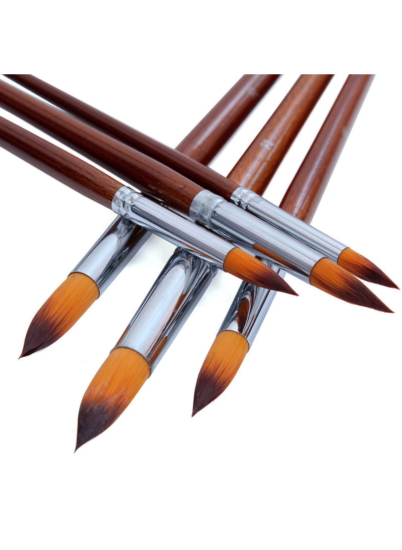 ArtBee ArtBee 13 Pcs Long Handle Round Shape Artist Acrylic Painting Brushes Set(Nylon)  - Image 2