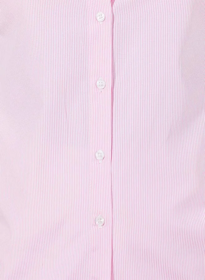 Styli Styli Striped Sleeveless Buttoned Down Shirt