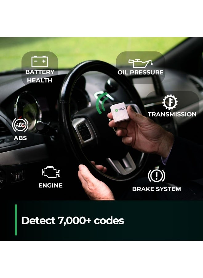FIXD ماسح ضوئي OBD2 بلوتوث للسيارة - قارئات رموز السيارة وأدوات الفحص لـ iPhone و Android - أداة تشخيص السيارات OBD2 اللاسلكية للتحقق من المحرك وإصلاح جميع السيارات والمركبات من عام 1996 أو أحدث - Image 2