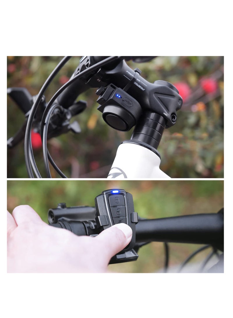 Zikra Bike Horn, 115dB Loud Bicycle Anti-Theft Horn, IPX5 Bicycle Alarm Bell, with 5 Sound Modes 3 Vibration Sensitivity Adjustment 3 Volume Adjustment, Rechargeable Battery, IPX5 Waterproof - Image 2