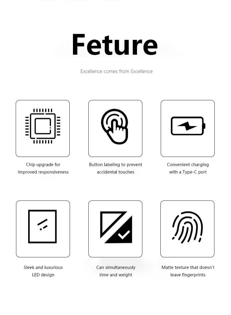 Bamboo LCD Display Coffee Drip Scale With Timer - Image 3