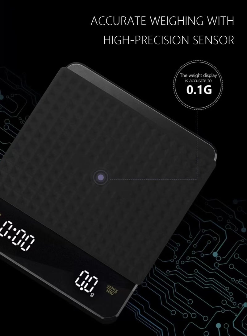 Bamboo LCD Display Coffee Drip Scale With Timer - Image 4