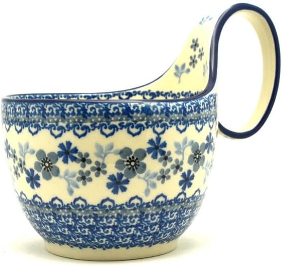 Polish Pottery Gallery Polish Pottery Loop Handle Bowl  Blue Horizon  - Image 1