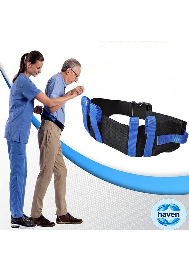 HAVEN Transfer and Walking Gait Belt -6 Heavy Handles ，gate belt for elderly lift belts with quick release buckle anti-slip function prevents patient from shifting more effectively，Occupational & Physical Therapy，Lift Assist for Elderly and Patient Care - Image 1
