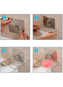 2  Sturdy Soap Dish Holder  Self Adhesive Wall Mounted Soap Sponge Holder Stainless Steel Storage Saver Rack for Home Kitchen Bathroom Shower - pzsku/Z1462ADFFC54E3F1B6A0CZ/45/_/1729905784/1b22f913-d986-4982-b72f-157a0e8a867a