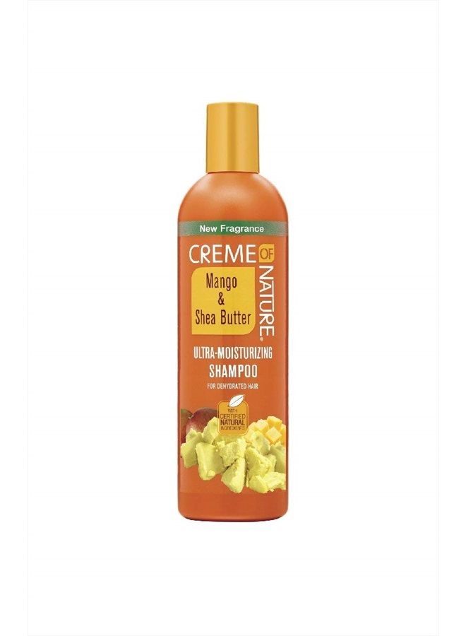 Creme of Nature Shampoo with Mango & Shea Butter, Ultra Moisturizing for Dry Dehydrated Hair, 12 Fl Oz (Pack of 1)