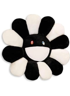 Generic Smile Face Plush Rainbow Pillow, Sunflower Indie Decor Plush Pillow Soft  Comfortable Flower Floor Pillow for Home Reading Bed Room Decoration (40CM, Black and White)  - Image 1