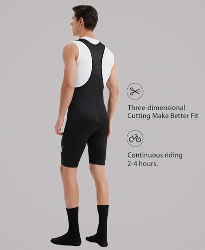 qualidyne Men's Cycling Bib Shorts 4D Padded Breathable Road Bike Bibs Biking Bicycle Shorts Black - Image 2