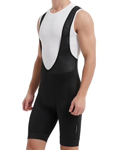 qualidyne Men's Cycling Bib Shorts 4D Padded Breathable Road Bike Bibs Biking Bicycle Shorts Black - Image 1