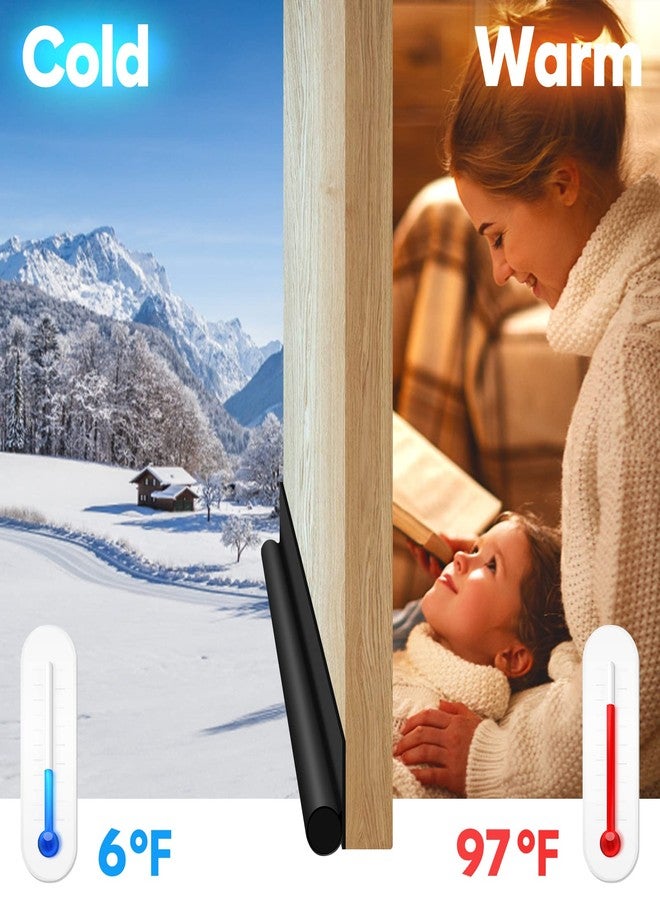HomeProtect Door Draft Stopper 2 Pack Adjustable, Door Sweep for Bottom of Door, Weather Stripping Door Seal Interior & Exterior, Block Cold Air, Sound Light Dust, Easy to Install,32” Black - Image 2