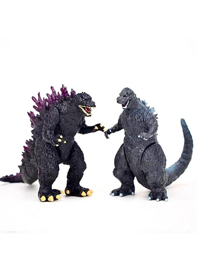 De-Lite De-Lite™ Action Figures Soft Touch Vinyl Plastic Collectible Model Toys… (Millennium Godzilla & Heisei Godzilla, 2 Pieces Pack, Mini Small Size - 7cm)  - Image 1