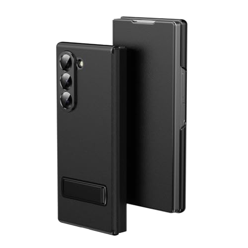 XIMAND for Samsung Galaxy Z Fold 7 Magnetic Flip Folding Case MultiAngle Bracket High Classy Luxurious Business Leather Full Body Hinge Protective Slim Cover - Image 1