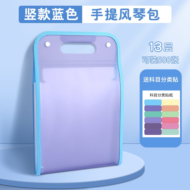 A4 Paper Folder Storage Bag Student Subject Classification Storage Bag Portable Vertical Portable Organ Bag Folder File - Image 1