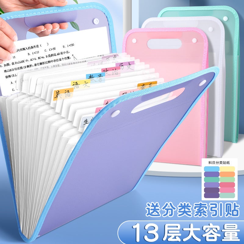 A4 Paper Folder Storage Bag Student Subject Classification Storage Bag Portable Vertical Portable Organ Bag Folder File - Image 2