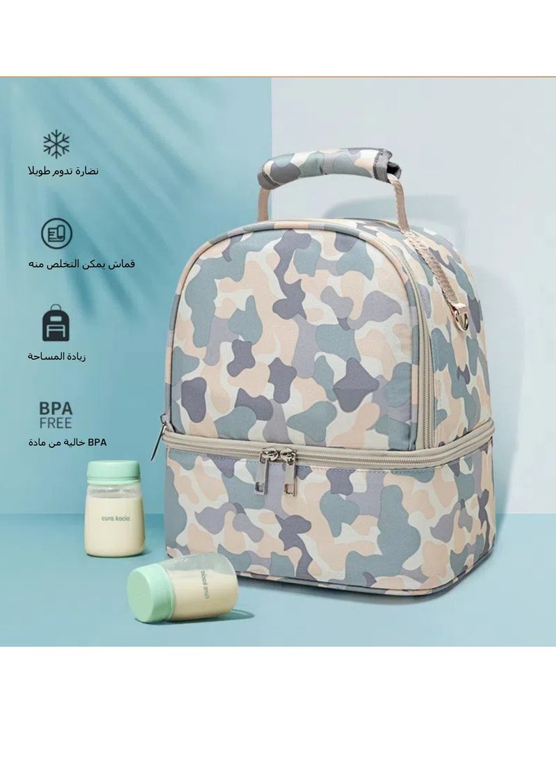 Milk bag, thermal insulation bag, milk storage bag, bento bag, double-layer breast milk fresh-keeping ice bag, bottle thermal insulation mommy bag. - Image 3