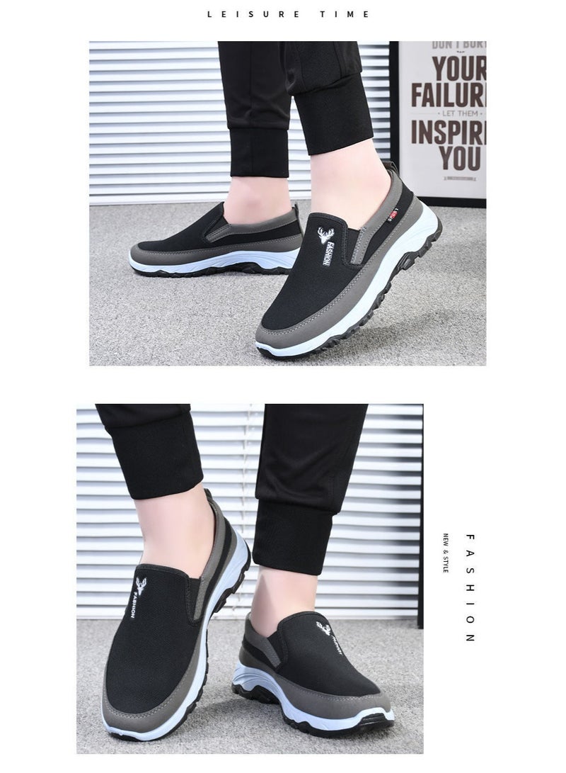 FASHION Men's Canvas Shoes with Soft Soles Casual Breathable Comfortable   Men's Cloth Shoes Men's Oxford Sneakers - Image 3
