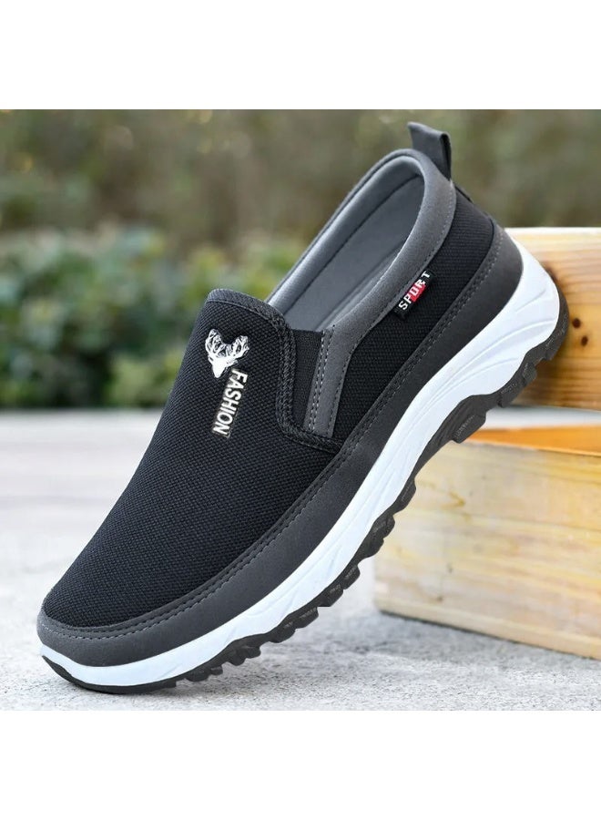 FASHION Men's Canvas Shoes with Soft Soles Casual Breathable Comfortable   Men's Cloth Shoes Men's Oxford Sneakers - Image 1
