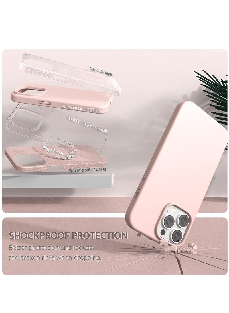 ELTRAZONE Magnetic Case Designed for iPhone 14 Pro Max Case 6.7 inch (2022), Compatible with MagSafe, Liquid Silicone Phone Case for iPhone 14 Pro Max, Chakl Pink - Image 4
