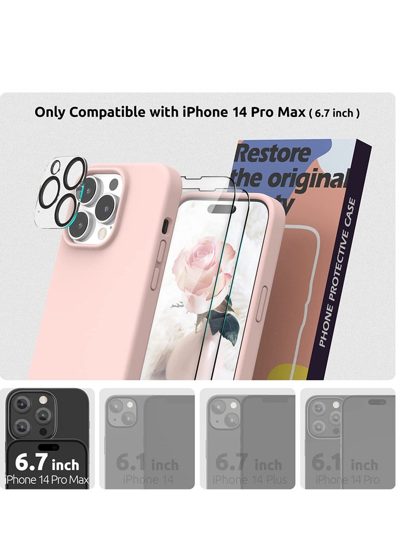 ELTRAZONE Magnetic Case Designed for iPhone 14 Pro Max Case 6.7 inch (2022), Compatible with MagSafe, Liquid Silicone Phone Case for iPhone 14 Pro Max, Chakl Pink - Image 2
