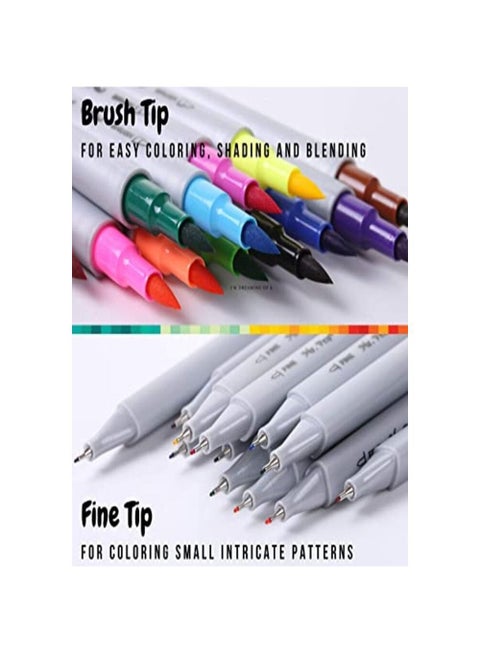SKYGLORY Dual Tip Brush Pens, 12 Colors, Brush Pens, Brush Markers