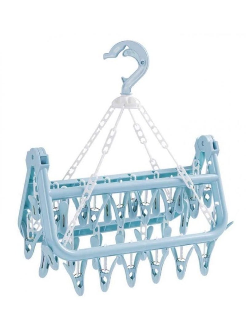 Alissa Clothes Hanger Rack, 32 Clips Folding Clothes Hang Laundry Accessories  - Image 3