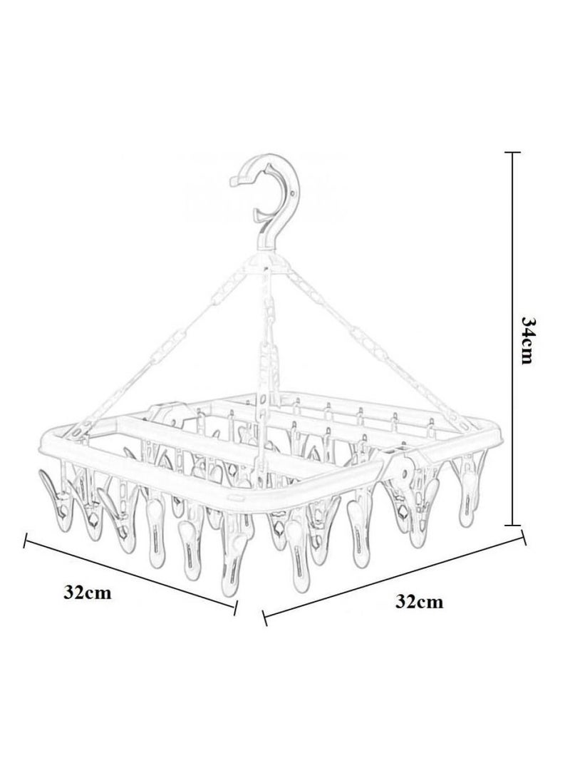Alissa Clothes Hanger Rack, 32 Clips Folding Clothes Hang Laundry Accessories  - Image 4