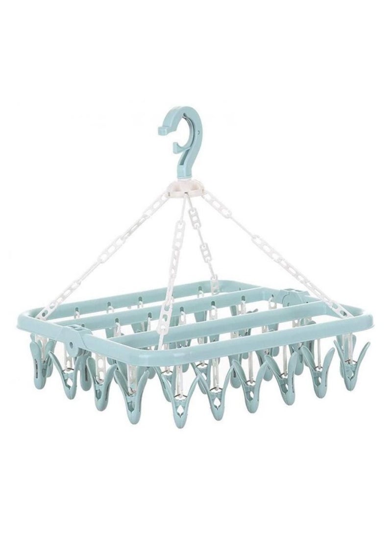 Alissa Clothes Hanger Rack, 32 Clips Folding Clothes Hang Laundry Accessories  - Image 1