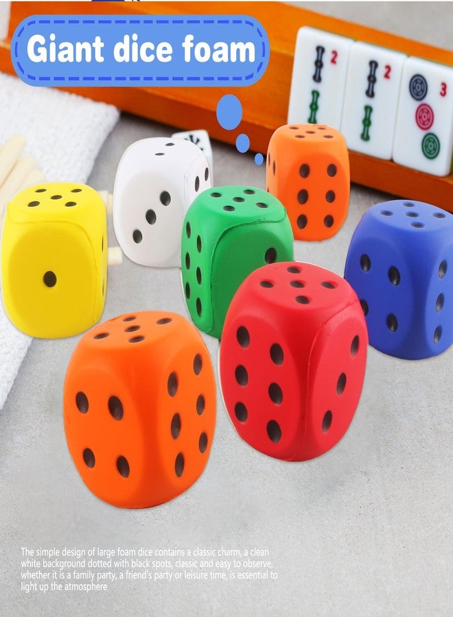 Cotiny 6 Pack Colorful PU Foam Dice 2.36 Inch Soft Jumbo Dice for Learning Indoor Board Game Birthday Casino Themed Party Decorations, 6 Colors (Color Set 2) - Image 5