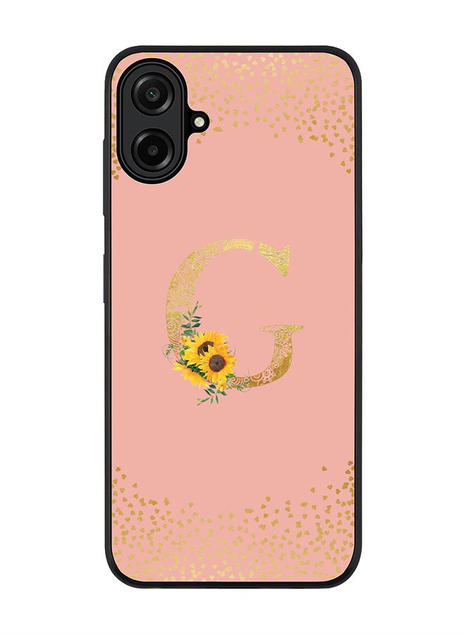 Stylizedd For Samsung Galaxy A07 4G Case,Slim fit Camera Protection, Shockproof Thin Phone cover  - Custom Floral Monogram - G  (Rose Pink )