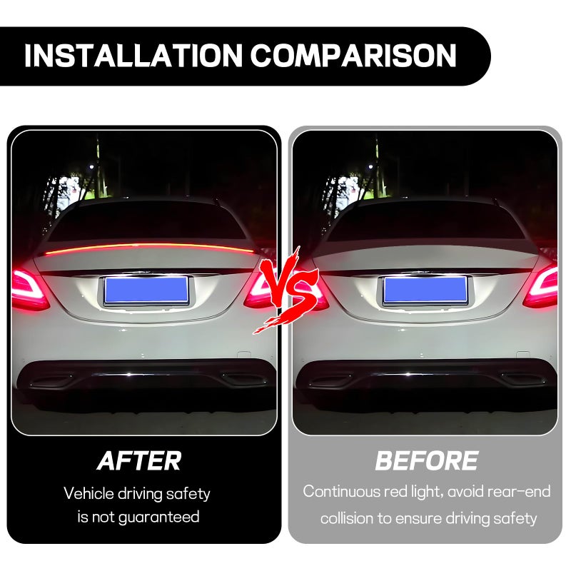 Hbxdeco LED Brake Strip Light for Car, 35 Inch Car LED Third Brake Light Strip Bar, 114 LEDs DC12V High Mount Stop Brake Light Bar, Universal Vehicle Flexible 3rd Brake Light Strip - Image 5