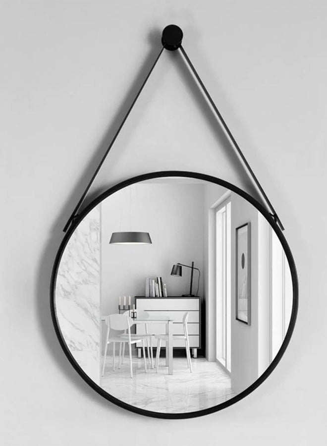 تايمي مرآة تزين بتصميم أنيق 50سم - مرآة مكياج بإطار معدني أسود - تصميمها الرائع مناسب لغرفة الملابس وغرفة المعيشة وغرفة النوم والديكور - Image 2