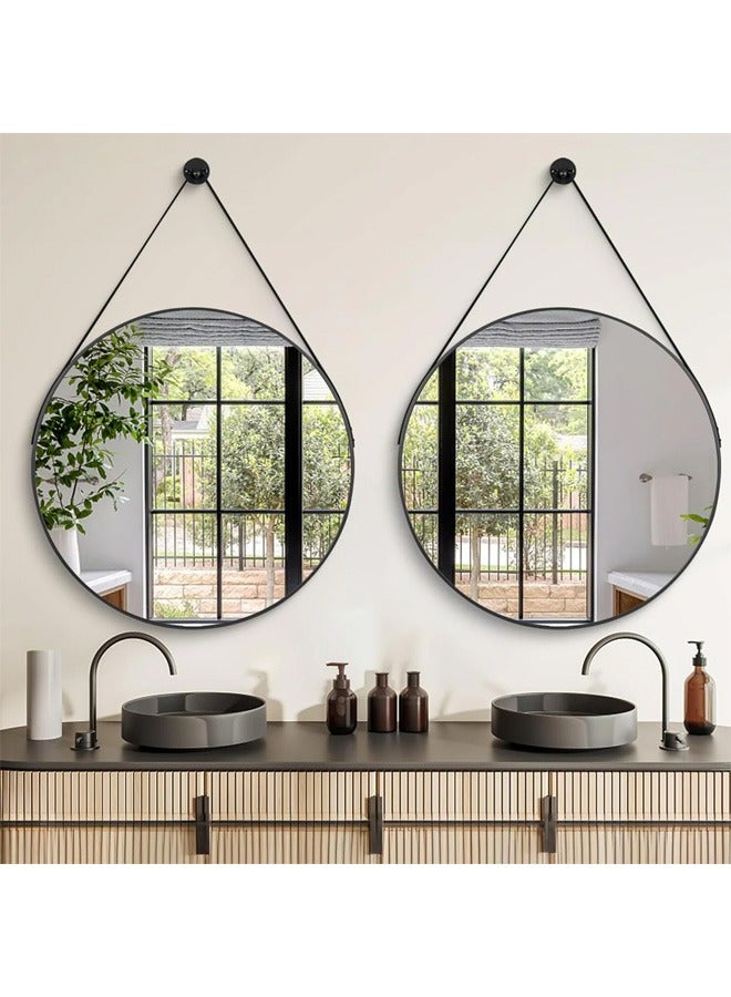 تايمي مرآة تزين بتصميم أنيق 50سم - مرآة مكياج بإطار معدني أسود - تصميمها الرائع مناسب لغرفة الملابس وغرفة المعيشة وغرفة النوم والديكور - Image 4