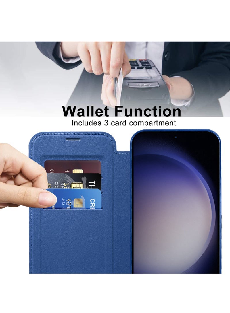 Captaintech Leather Flip Samsung S24 Plus Case for Samsung 2024 Personalized Texture Leather Flip Phone Case, Flip Leather Case for Samsung with Credit Card Holder  - Image 5