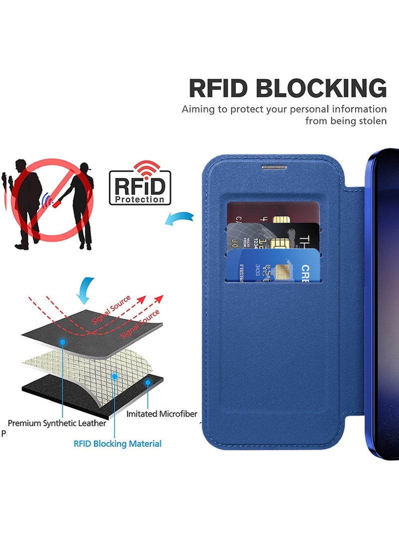 Leather Flip Samsung S24 Plus Case for Samsung 2024 Personalized Texture Leather Flip Phone Case, Flip Leather Case for Samsung with Credit Card Holder