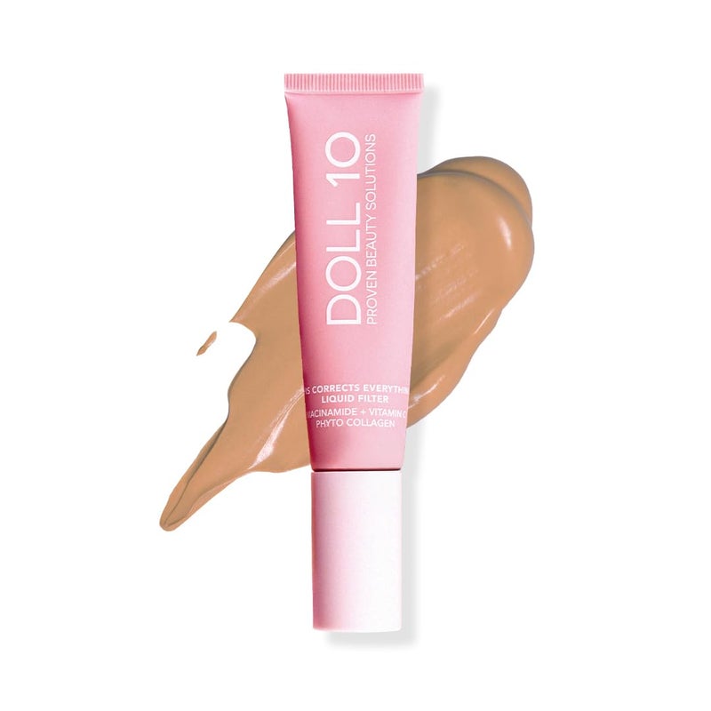 Doll 10 TCE Liquid Filter CC Cream Liquid Foundation Lightweight Tinted Moisturizer Skin Tint Blurs Pores Fine Lines Vegan Clean Makeup Medium 30 Day Supply - Image 2