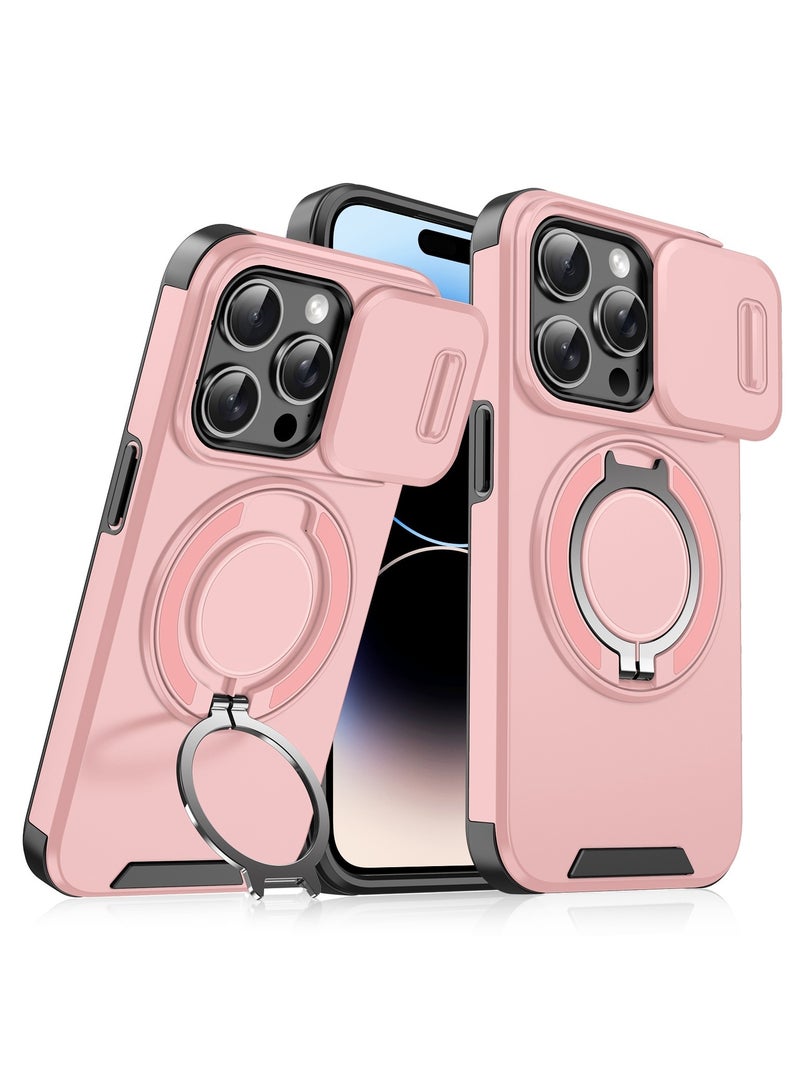 GOLDEN MASK GOLDEN MASK For iPhone 14 Pro Max Sliding Camshield Ring Holder Phone Case (Pink) 