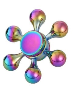 Six-headed fidget spinner made of premium zinc alloy with colorful design - durable and portable handheld toy for relaxation, perfect for office, entertainment, birthdays and gifts