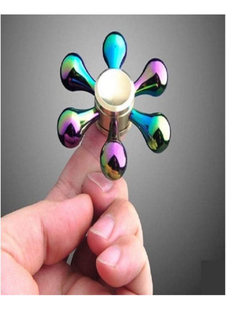 Generic - Six-headed fidget spinner made of premium zinc alloy with colorful design - durable and portable handheld toy for relaxation, perfect for office, entertainment, birthdays and gifts - Image 1