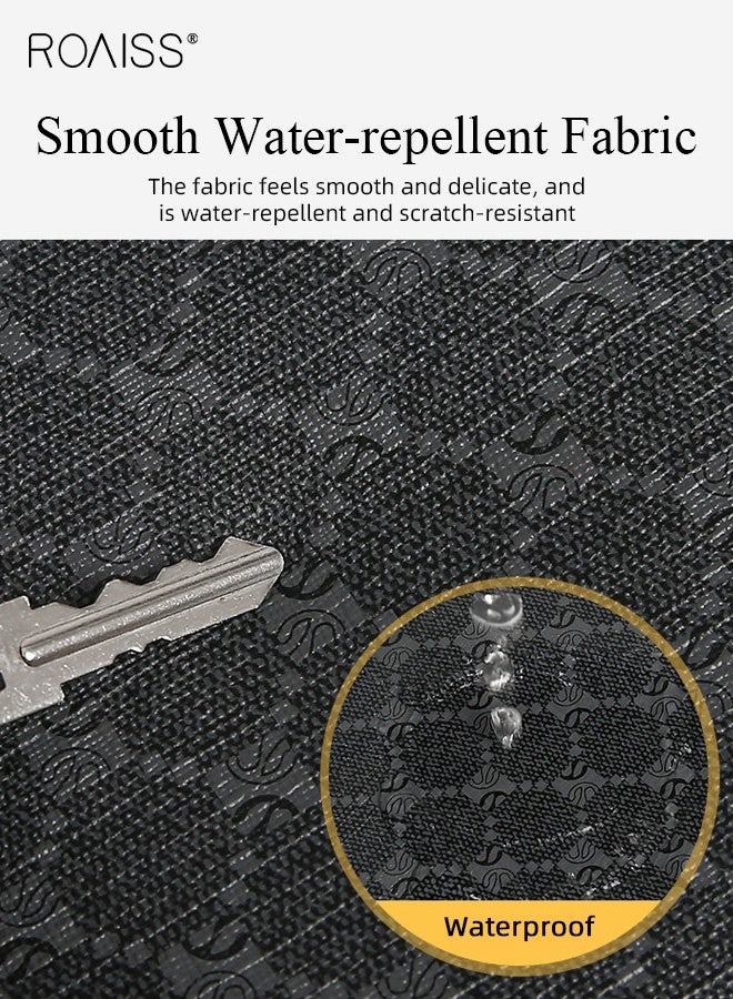 roaiss Men's Soft Leather Handbag New Style Large Capacity Clutch Bag Envelope Bag for Men Clip Bag Clutch Bag Mobile Phone Bag Trendy High Quality PU Soft Leather Black - Image 5