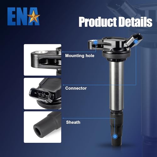 ENA مجموعة ENA من 4 حزم لفائف الإشعال متوافقة مع تويوتا كورولا بريوس V ماتريكس CT200H سايون XD 2009 2010 2011 2012 2013 2014 2015 2016 2017 2018 2019 2020 1.8 2.0 2.4 لـ UF596 UF619 - Image 2