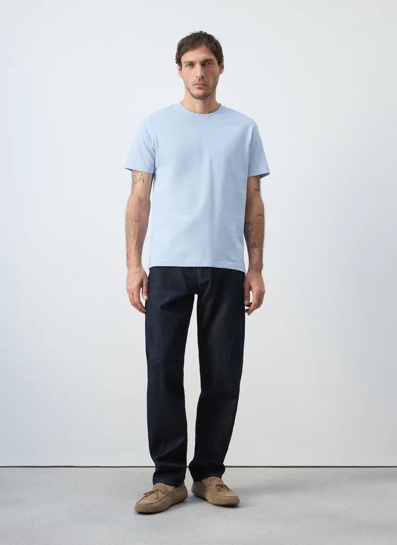 Mango Man  100% cotton slim-fit t-shirt for Men | Best Price UAE